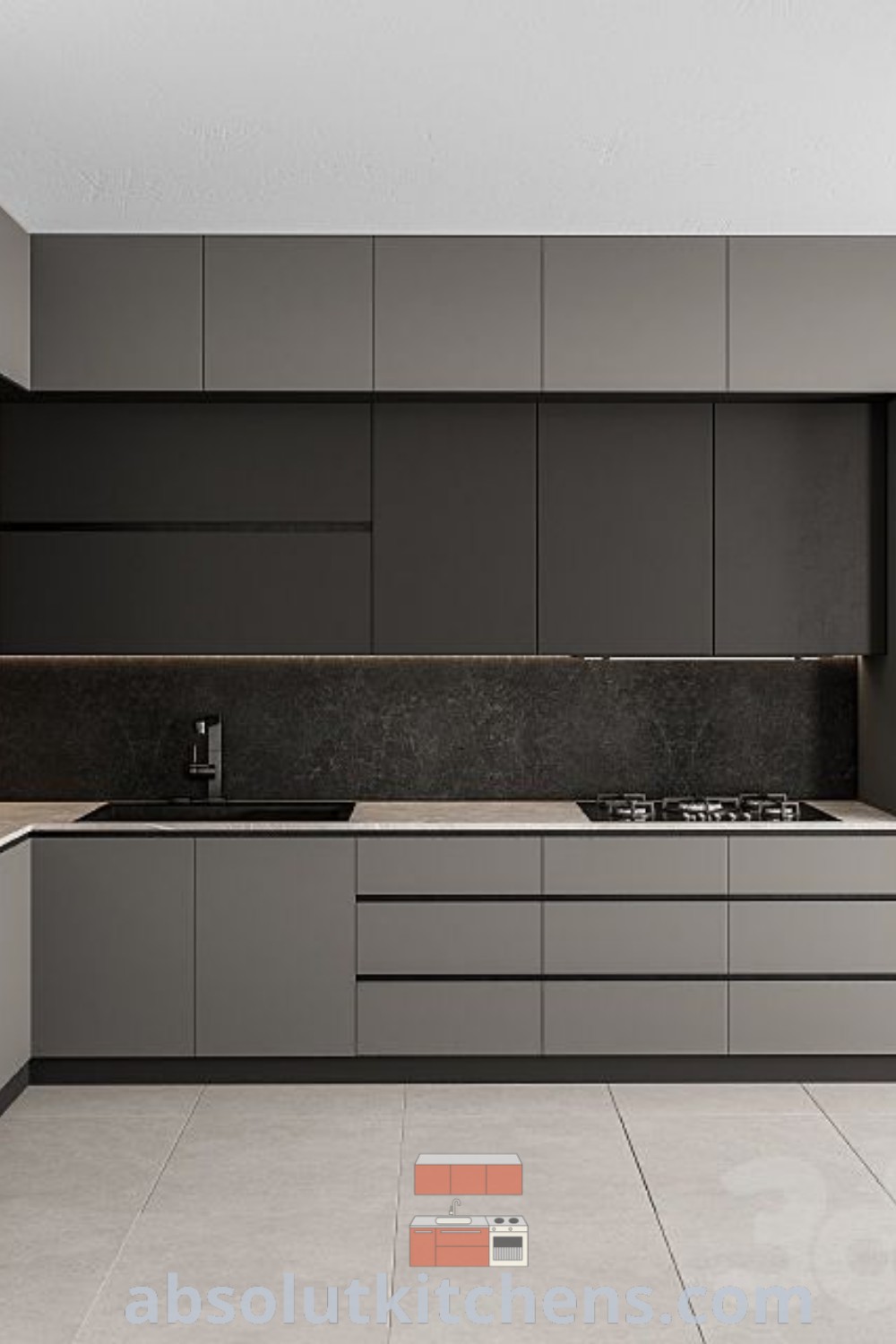 A modern small kitchen with a refrigerator, stove, and sink in cabinetry, showcasing cozy decor ideas and functional design inspirations. This space offers unique design ideas and is perfect for small kitchen decor enthusiasts. Explore more at wellnesswink.com.