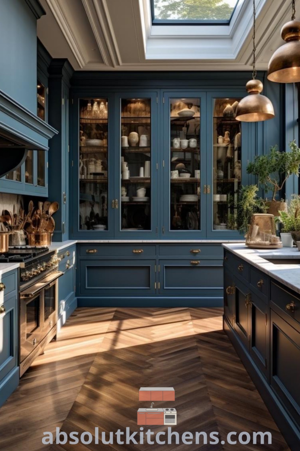 A cozy kitchen featuring teal cabinets, inspired by French country kitchen ideas, blending transitional decor with green and dark kitchen accents. Discover practical kitchen life hacks and inspiring design trends for your home at absolutkitchens.com.