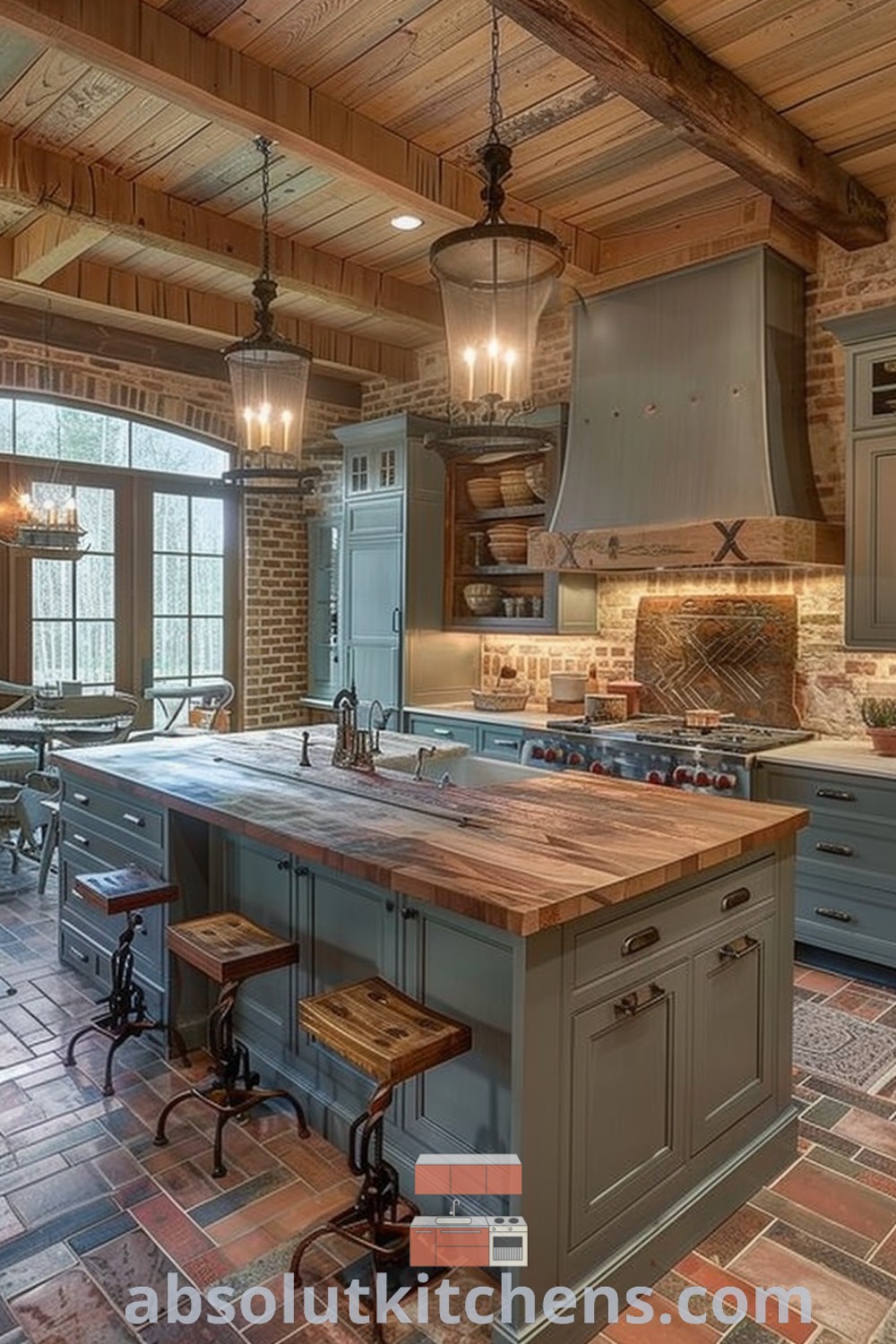A spacious kitchen with a central island that showcases functional design and stylish decor ideas for a cozy aesthetic. Perfect for entertaining, this large kitchen offers inspiration for homes seeking modern design trends. Explore more kitchen ideas at absolutkitchens.com.