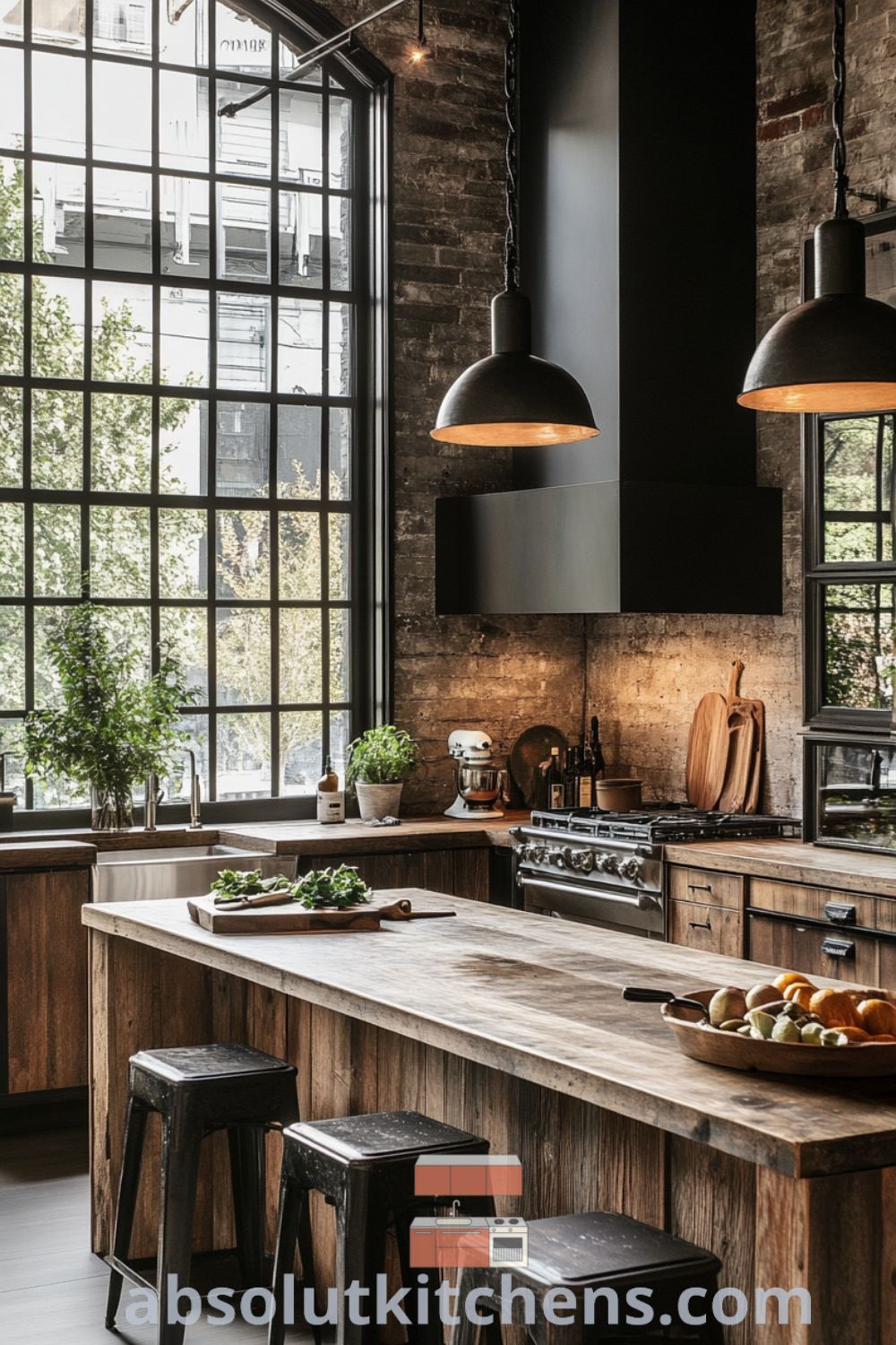 Cozy Urban Loft Kitchen featuring sleek fixtures and warm cabinetry on absolutkitchens.com, showcasing loft kitchen ideas, urban loft kitchen design, and cozy aesthetic.